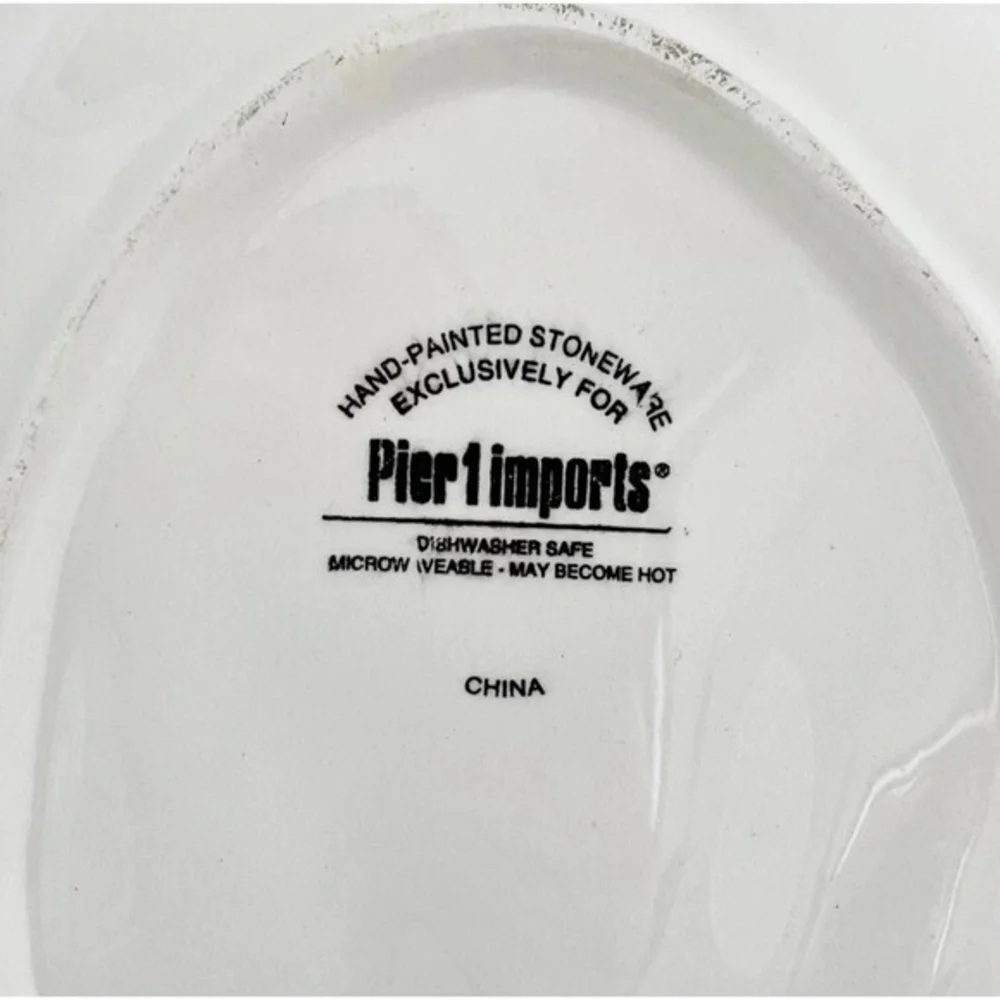 Pier 1 Imports Easter Bunny Rabbit Plate Tulip Design 8.75